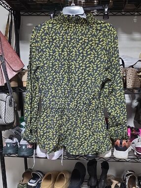 Alice Blue Black Blouse with Yellow Leaf Print